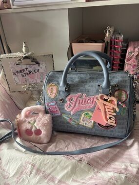 Juicy Couture Run the World Embroidered Patch Satchel Bag